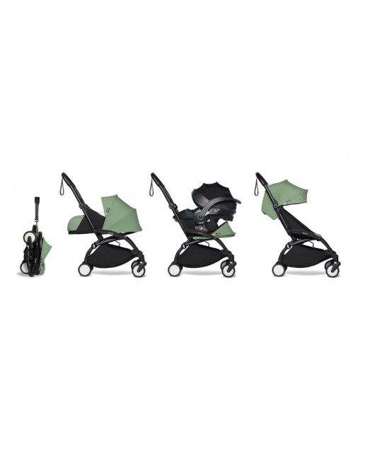 All-in-one BABYZEN stroller YOYO2 0+, car seat and 6+  | Black Chassis Peppermint